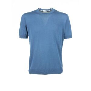 PAOLO PECORA Men's Fine Knit Short Sleeve T-Shirt Men CLEAR BLUE T-Shirts